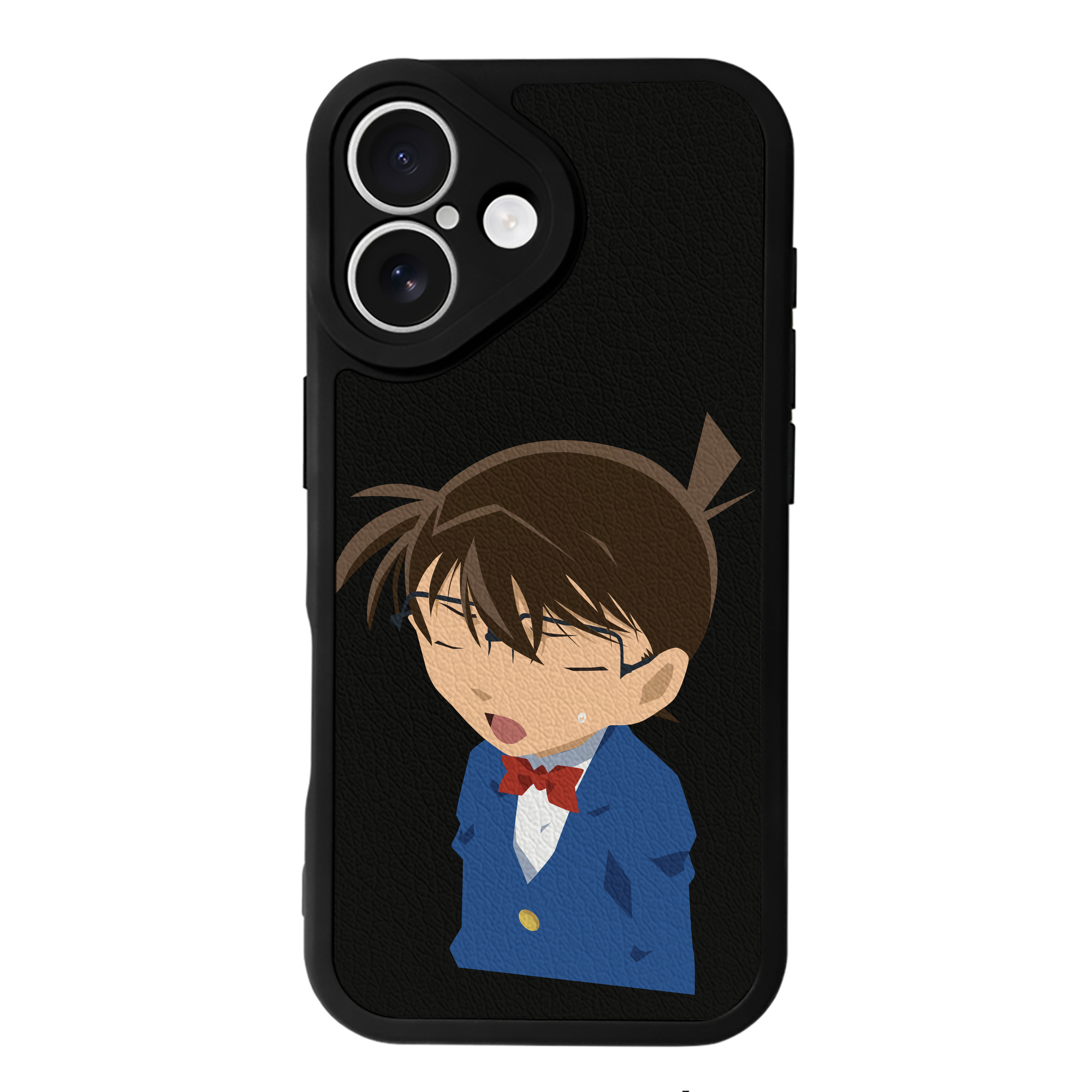 （画像用） 名探偵コナン 江戸川 コナン Detective Conan Conan Edogawa 【iPhone 16シリーズ対応】シリコンスマホケース（レザー調） 材質：シリコン